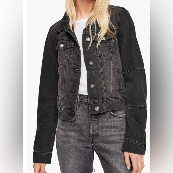 Free People Jackets & Blazers - EUC-Free People-Rumors black denim jacket-size S